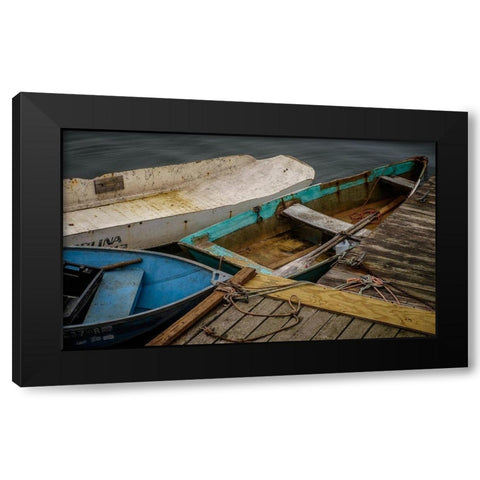 Forgotten Dingys Black Modern Wood Framed Art Print with Double Matting by Taylor, Glenn