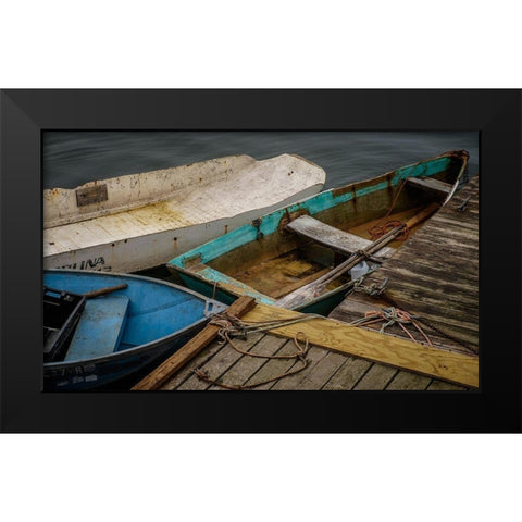 Forgotten Dingys Black Modern Wood Framed Art Print by Taylor, Glenn
