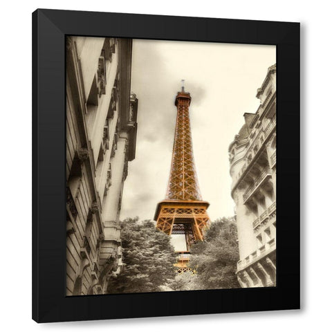 Eiffel Tower Black Modern Wood Framed Art Print by Poinski, Dianne