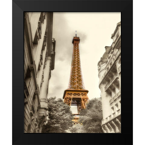 Eiffel Tower Black Modern Wood Framed Art Print by Poinski, Dianne