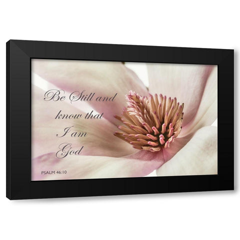 Be Still Magnolia Black Modern Wood Framed Art Print with Double Matting by Poinski, Dianne