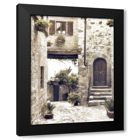Courtyard Black Modern Wood Framed Art Print with Double Matting by Poinski, Dianne
