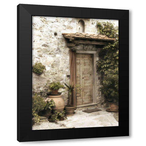 Montefioralle Door Black Modern Wood Framed Art Print with Double Matting by Poinski, Dianne
