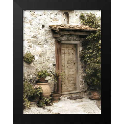 Montefioralle Door Black Modern Wood Framed Art Print by Poinski, Dianne