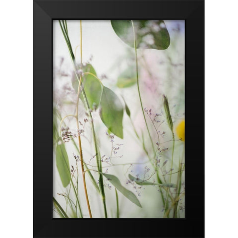 Soft Leaves 2 Black Modern Wood Framed Art Print by Poinski, Dianne