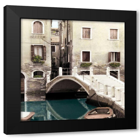Teal Venice Black Modern Wood Framed Art Print with Double Matting by Poinski, Dianne