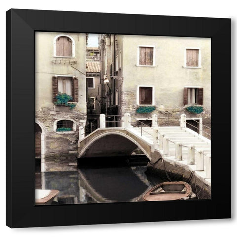 Teal Venice II Black Modern Wood Framed Art Print with Double Matting by Poinski, Dianne
