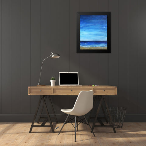 Peaceful Ocean View 1 Black Modern Wood Framed Art Print by Jenner, Roya