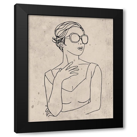Fashion Woman 1 Black Modern Wood Framed Art Print with Double Matting by Jenner, Roya