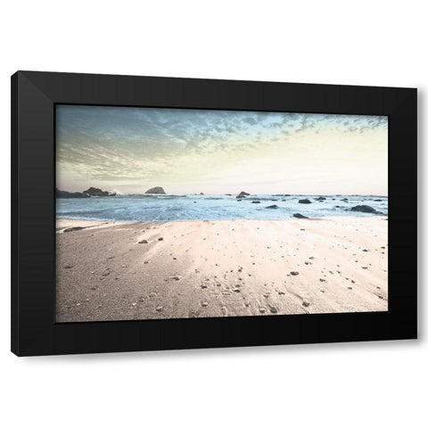 Gentle Returning Tide Black Modern Wood Framed Art Print with Double Matting by Lula Bijoux and Company