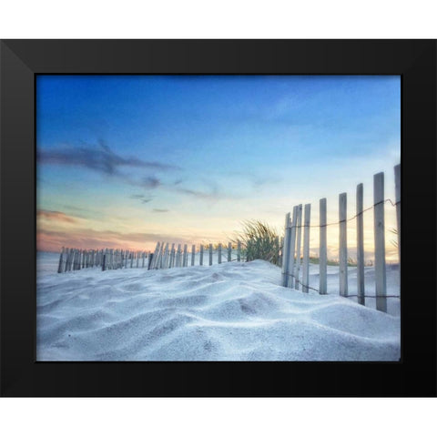Fenced Sunset Black Modern Wood Framed Art Print by Rowland, Joseph