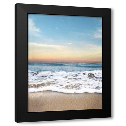 Sunrising Wave Curl Black Modern Wood Framed Art Print with Double Matting by Rowland, Joseph