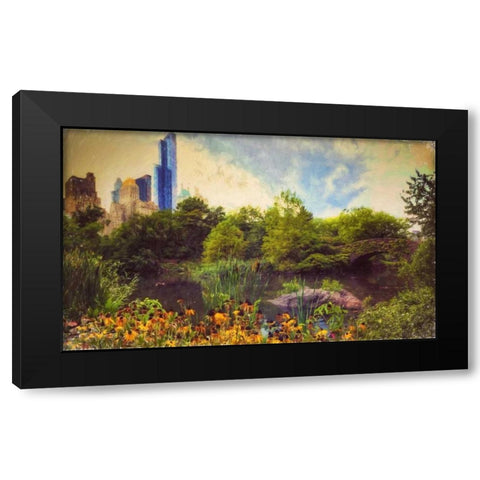 Central Park Painted Black Modern Wood Framed Art Print with Double Matting by Rowland, Joseph