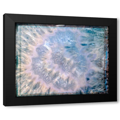 Blue Hue Minerals Black Modern Wood Framed Art Print with Double Matting by De Carvalho, Sandro