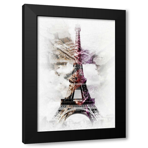 Eiffel 8 Black Modern Wood Framed Art Print with Double Matting by De Carvalho, Sandro