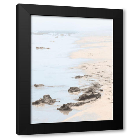 Peaceful Beach Black Modern Wood Framed Art Print with Double Matting by Lula Bijoux and Company