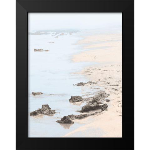 Peaceful Beach Black Modern Wood Framed Art Print by Lula Bijoux and Company