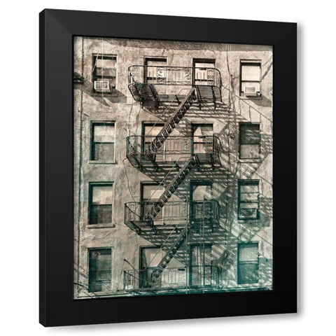 City Escapes 2 Black Modern Wood Framed Art Print by De Carvalho, Sandro