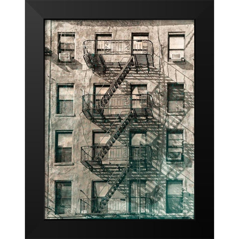 City Escapes 2 Black Modern Wood Framed Art Print by De Carvalho, Sandro