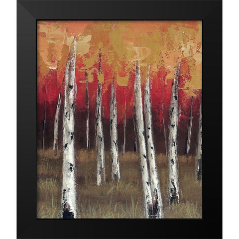 Forest Red 1 Black Modern Wood Framed Art Print by Sunny