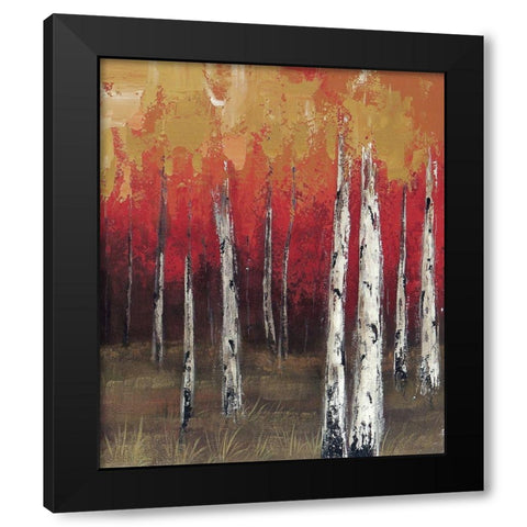 Forest Red 2 Black Modern Wood Framed Art Print by Sunny