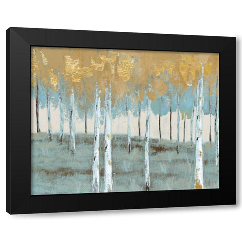 Birch Beach Black Modern Wood Framed Art Print with Double Matting by Sunny
