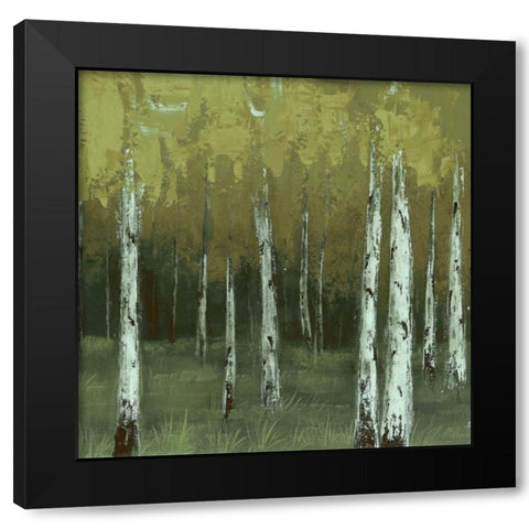 Look In The Woods Black Modern Wood Framed Art Print by Sunny