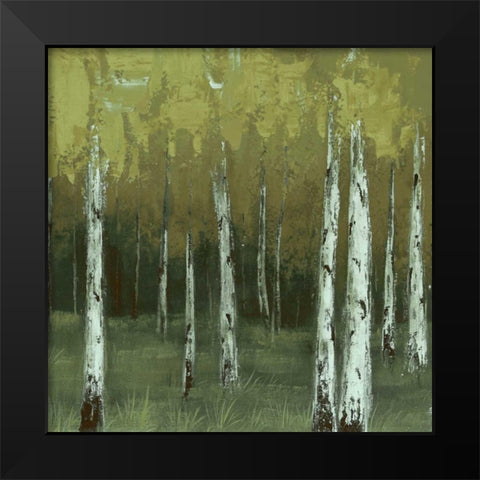 Look In The Woods Black Modern Wood Framed Art Print by Sunny