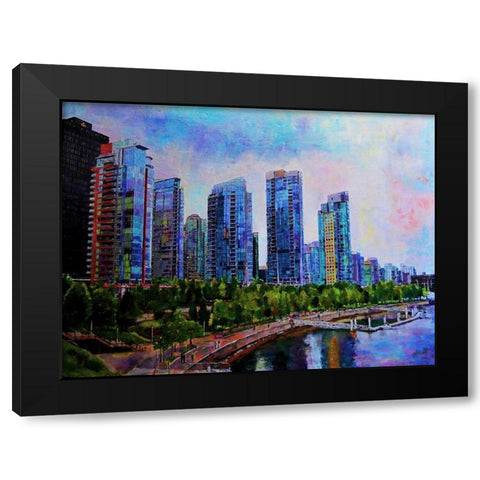 City Life 1 Black Modern Wood Framed Art Print with Double Matting by Ghanooni, Sarah
