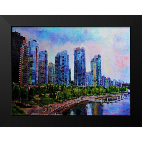 City Life 1 Black Modern Wood Framed Art Print by Ghanooni, Sarah