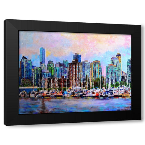 City Life 2 Black Modern Wood Framed Art Print by Ghanooni, Sarah
