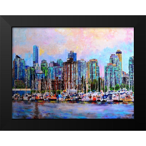 City Life 2 Black Modern Wood Framed Art Print by Ghanooni, Sarah