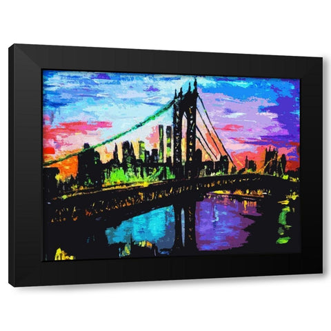 Brooklyn Bridge Sky Black Modern Wood Framed Art Print by Ghanooni, Sarah