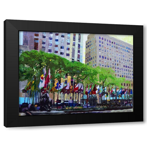 Flagscape Black Modern Wood Framed Art Print by Ghanooni, Sarah