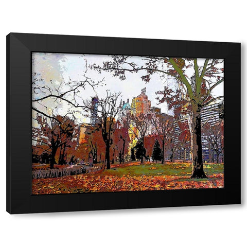 Urban Autumn Black Modern Wood Framed Art Print with Double Matting by Ghanooni, Sarah
