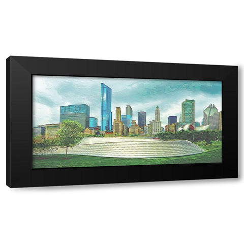 City Scape N2 Black Modern Wood Framed Art Print by Ghanooni, Sarah