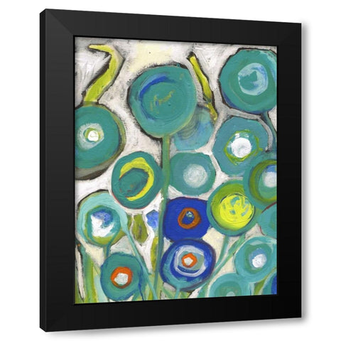 Flora Discs A1 Black Modern Wood Framed Art Print by Haynes, Smith