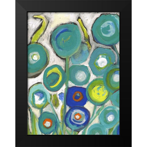 Flora Discs A1 Black Modern Wood Framed Art Print by Haynes, Smith