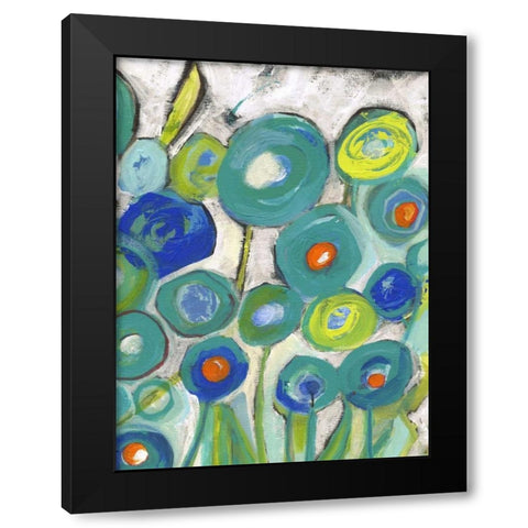 Flora Discs A2 Black Modern Wood Framed Art Print with Double Matting by Haynes, Smith