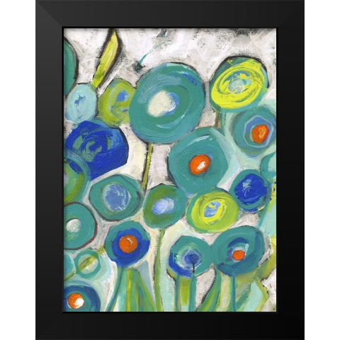 Flora Discs A2 Black Modern Wood Framed Art Print by Haynes, Smith