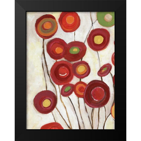 Flora Discs B1 Black Modern Wood Framed Art Print by Haynes, Smith