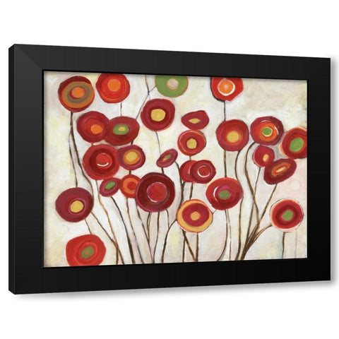 Flora Discs in Reds Black Modern Wood Framed Art Print by Haynes, Smith