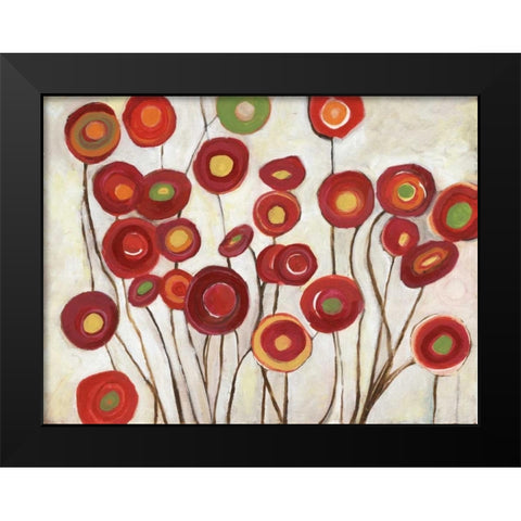 Flora Discs in Reds Black Modern Wood Framed Art Print by Haynes, Smith
