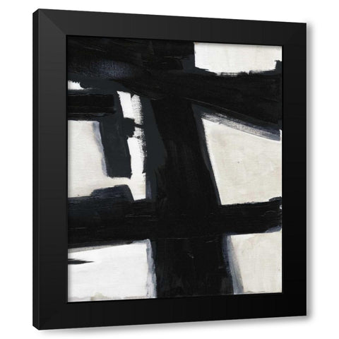 Stark Lines Black Modern Wood Framed Art Print by Haynes, Smith