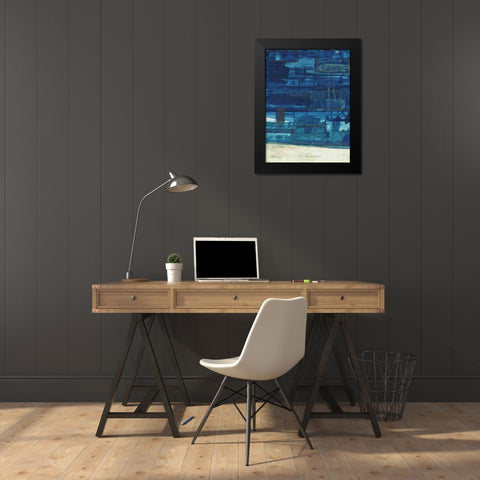 Navystract A Black Modern Wood Framed Art Print by Haynes, Smith