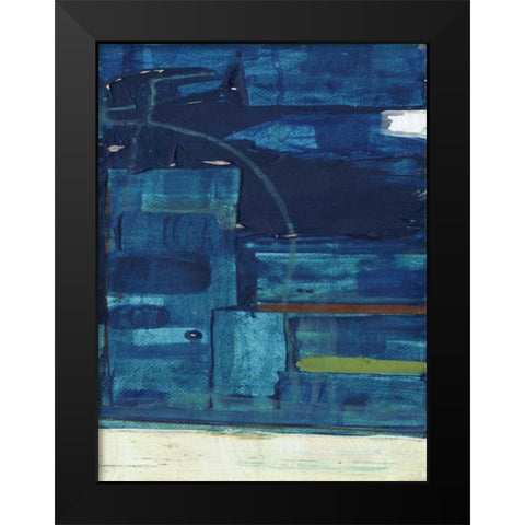 Navystract B Black Modern Wood Framed Art Print by Haynes, Smith