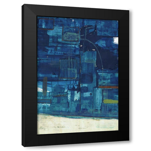Navystract Black Modern Wood Framed Art Print with Double Matting by Haynes, Smith
