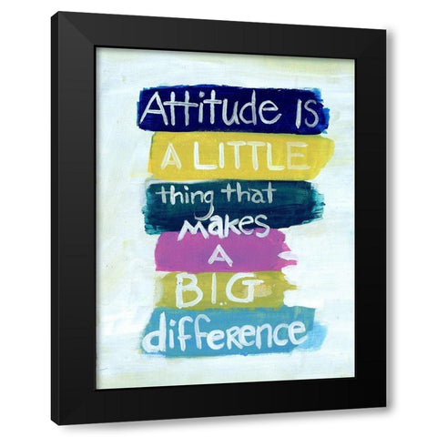 Attitude Black Modern Wood Framed Art Print by Haynes, Smith