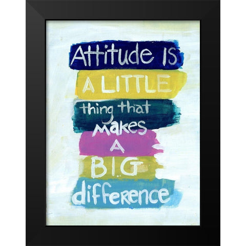 Attitude Black Modern Wood Framed Art Print by Haynes, Smith