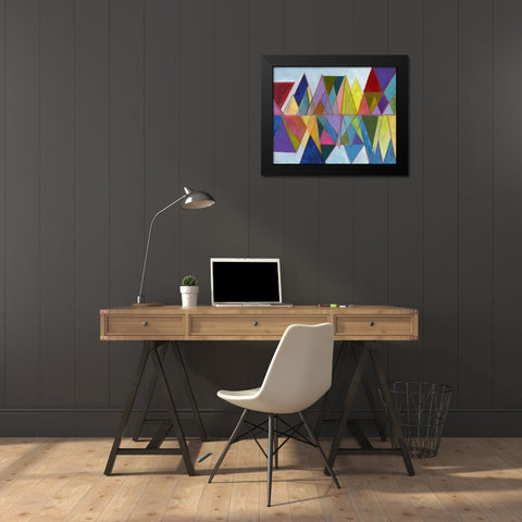 Asym Tri 2 Black Modern Wood Framed Art Print by Haynes, Smith